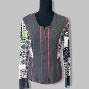Taifun Grey  Jersey Fabric Full Zip Long Sleeve